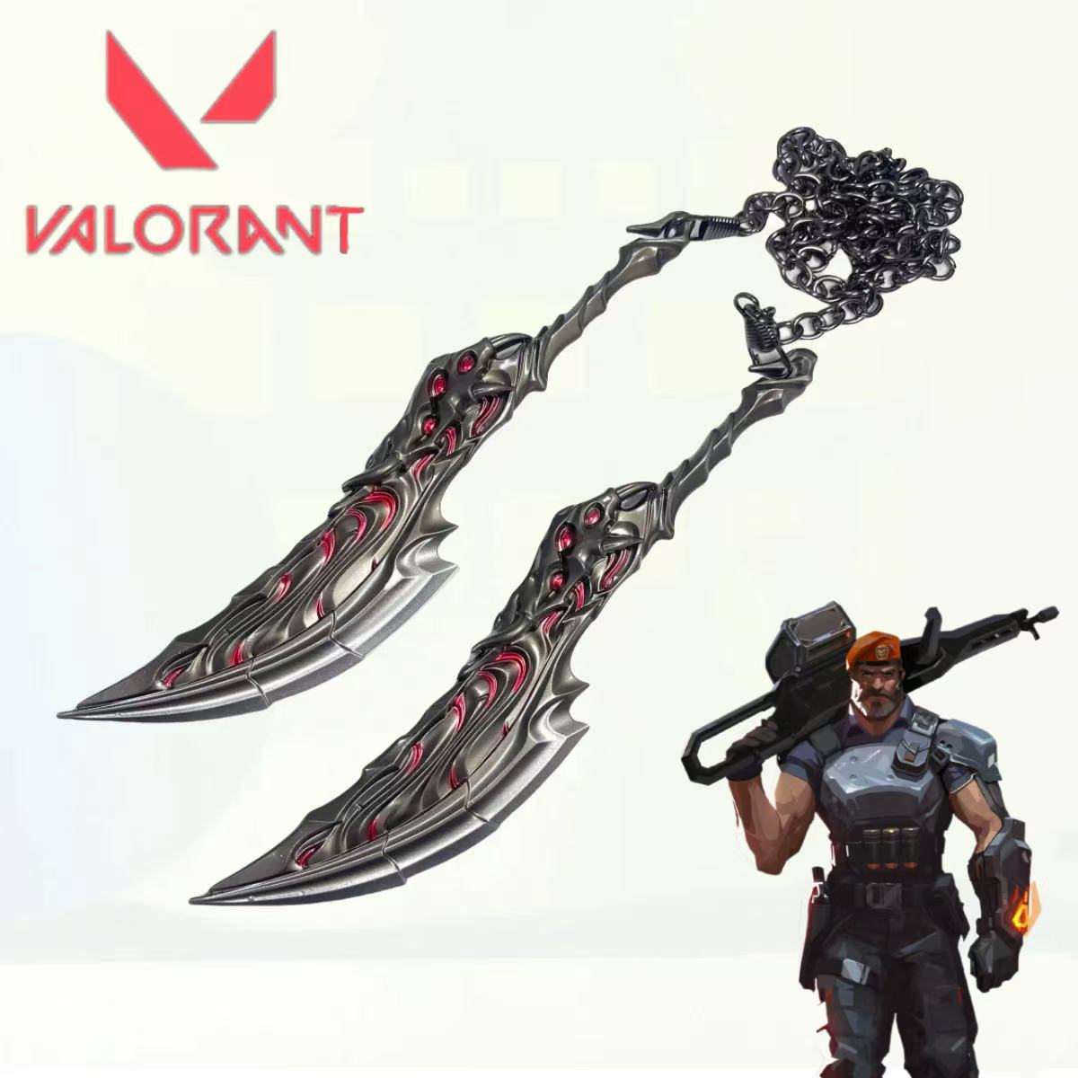 Cosplay Flame Prop - 7,1 inch Valorant Flame Metal Katana