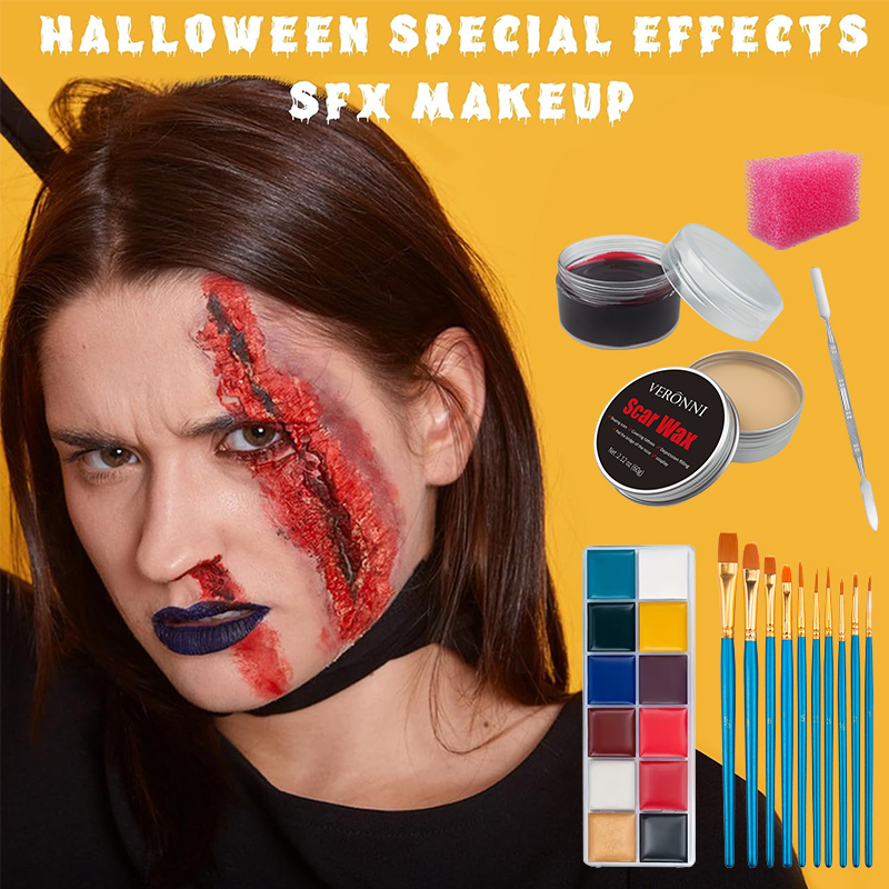 Body Paint Sfx - SFX make-upkit, 12 kleuren gezicht lichaam